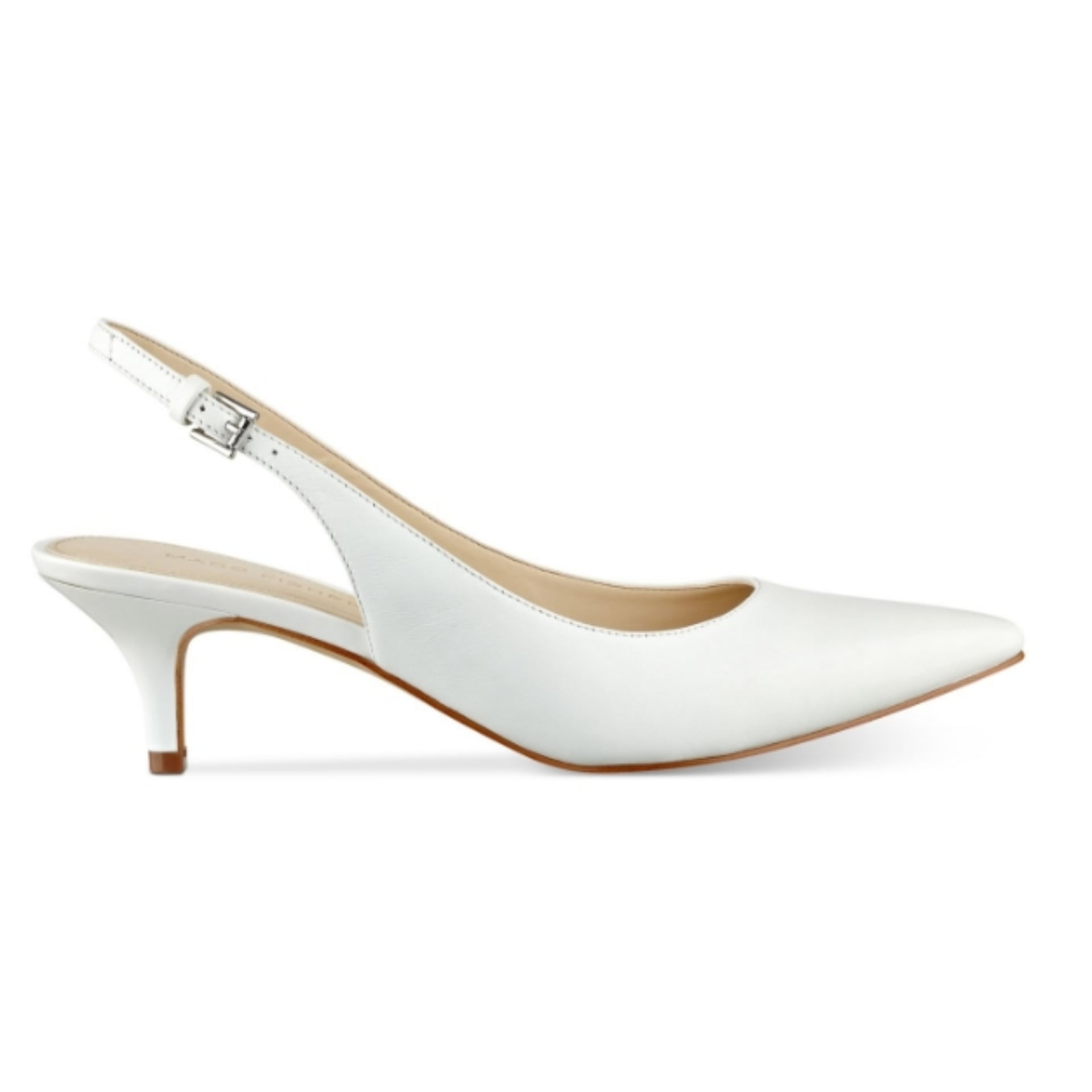 White Slingback Kitten Heels Shoes - Buy and Slay