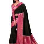 Black and Pink Banarasi Saree