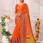 Banarasi Saree Orange Colour