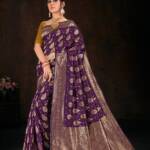 Purple Colour Banarasi 