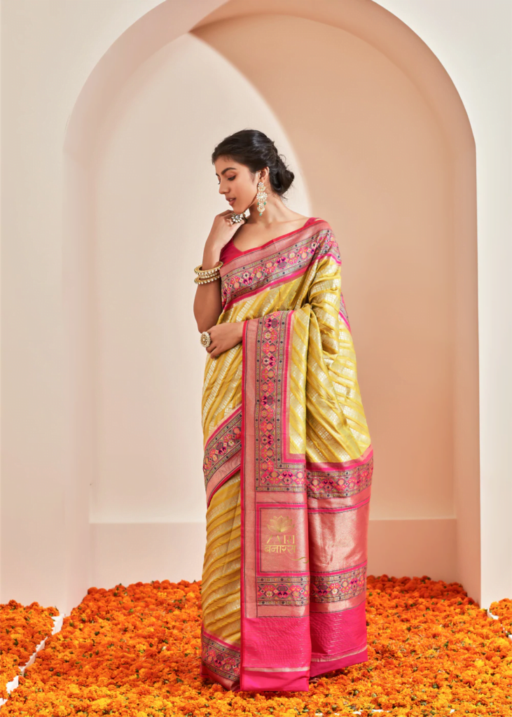 Chandana Charchita - Pochampally ikat cotton sari | The Maggam Collective