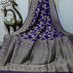 Dark Purple Banarasi Saree