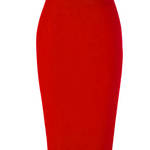 High Waisted Red Pencil Skirt
