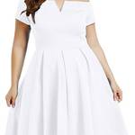 Plus Size Cocktail Dresses in White