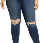 Plus Size High Waisted Ripped Skinny Jeans