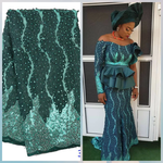 Teal Green Lace Fabric