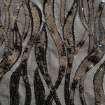 Black Sequin Net Fabric