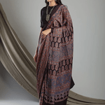 Ajrakh Printed Modal Silk Sarees
