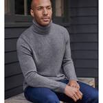 Men's Grey Cashmere Turtleneck Sweater