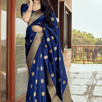 Royal Blue Colour Banarasi Saree