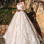 Long Sleeve Lace Applique Wedding Dress