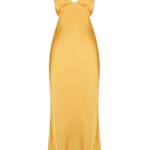 Long Yellow Silk Dress