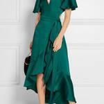Green Silk Wrap Dress