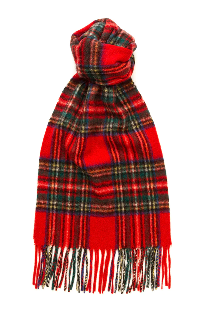 100% cashmere scarf rustic burgundy Made in Scotland wool mens womens ladies 