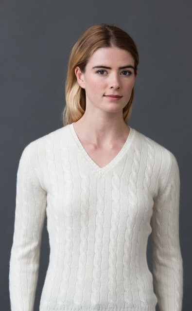 Pringle of Scotland Cashmere Jumper natural white cable stitch casual look Fashion Sweaters Cashmere Jumpers 
