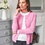 Womens Pink Cashmere Cardigan