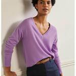 Purple Cashmere V Neck Sweater