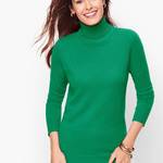 Green Cashmere Turtleneck Sweater Women's