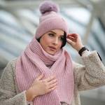 Pink Cashmere Hat and Scarf