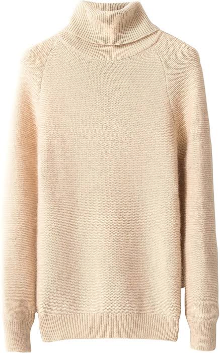 Womens Cashmere Warm Turtleneck Sweater Long Sleeve Loose High-Necked Coat Tops 