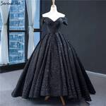 Black Glitter Wedding Dress