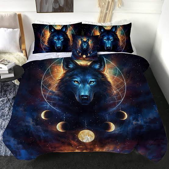 3D Effect Wolf 271 4PC Complete Set With Duvet Cover,Pillow Cases & Fitted Sheet 