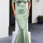 Sage Green Silk Long Dress