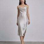 Silver Silk Slip Dress