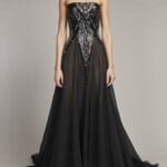 Black Silk Strapless Dress