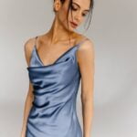 Blue Silk Slip Dress