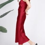 Red Silk Halter Dress