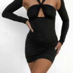 Black dress with cutout front