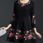 Black dress with flowers