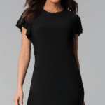Black dress with flutter sleeves