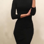 Black dress with high neck