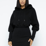 Black dress with hood