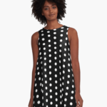 Black dress with polka dots