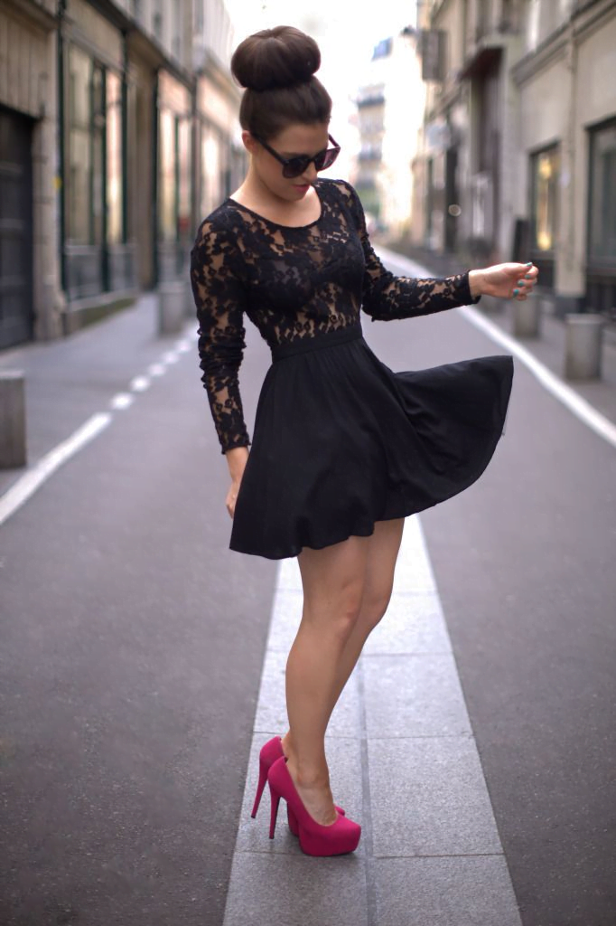 Black Dress With Pink Heels - Buy and Slay