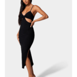 Black dress with side cutouts