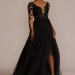 Black dress with sleeves for wedding