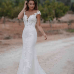 Wedding Dress With Lace Short Sleeves