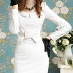 Women's White Dress With Bows