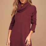 Sweater Dress With Cowl Neck