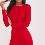 Tight Red Dress With Long Sleeves