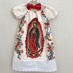 Baptism dress with virgin mary