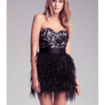 Bebe dress with feathers