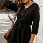 Black casual dress with sleeves
