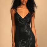 Black cocktail dress with sequins