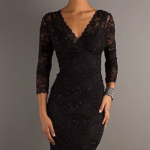 Black cocktail dress with sleeves