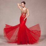 Red And Gold Dress For Wedding